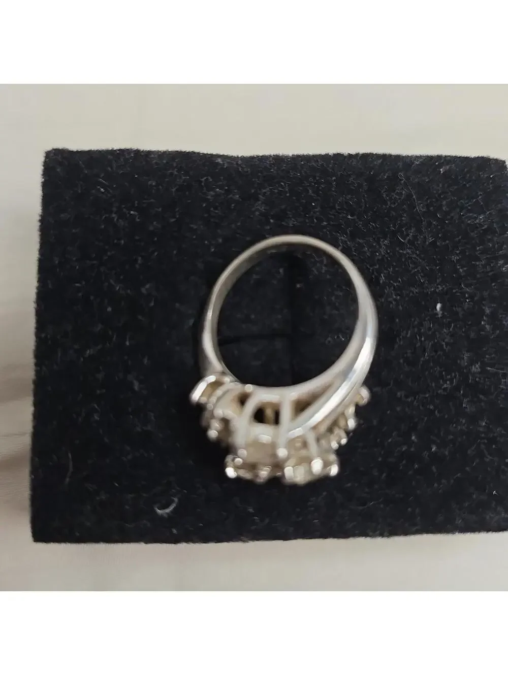 Vintage Park Lane Cubic Zirconia Cluster Ring Silver Tone sz 7.5